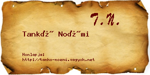 Tankó Noémi névjegykártya
